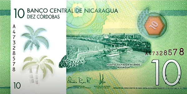 P209b Nicaragua - 10 Cordobas (2019)